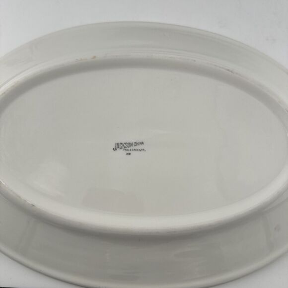 Platters 2 Jackson China Gold Scroll Pattern 13.5" Lx9.25” W Restaurantware MCM - Picture 16 of 16
